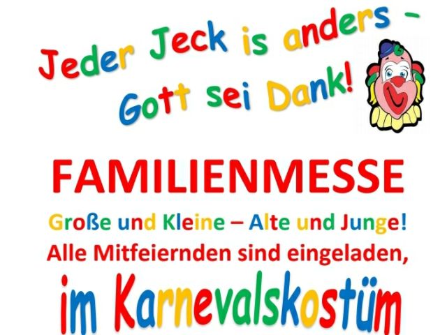 Familienmesse im Karnevalskostüm